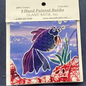 🆕Hand Painted Batik Fish BNWT